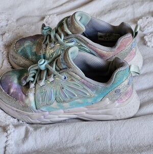 Skechers✨Light Up Butterfly 🦋Glittery Blue Purple Pink Shoes -Girls size 1